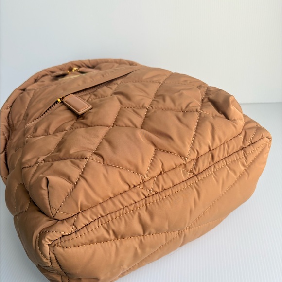 Marc Jacobs Small Quilted Nylon Backpack Book Bag Amber Brown EUC - Picture 15 of 17